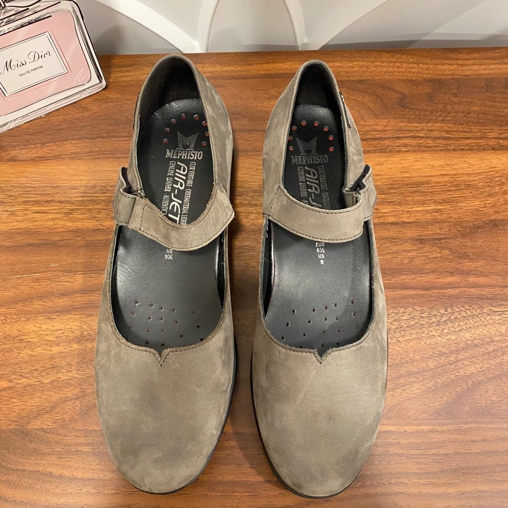 Mephisto Jenyfer Mary Jane Flats Taupe Suede Hook Loop Women's Size 9 - Picture 5 of 10